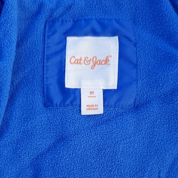 Cat & Jack Blue Kids Fleece Lined Jacket 2T Coat Toddler - Picture 3 of 5